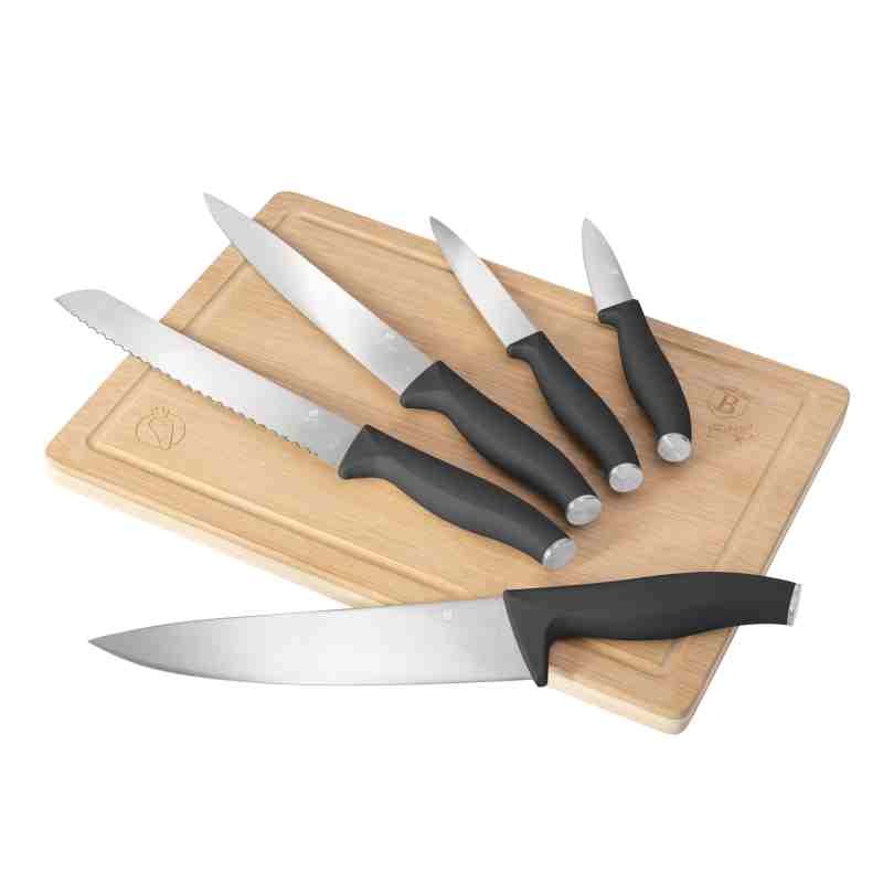 Sada nožů s prkénkem 6 ks Antracit Collection