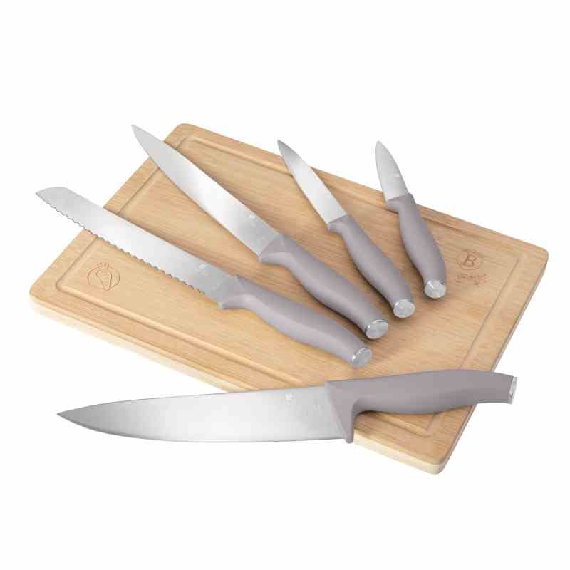 Sada nožů s prkénkem 6 ks Taupe Collection