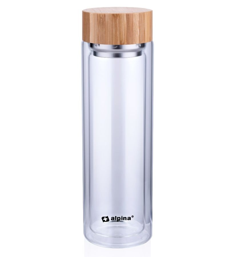 Levně ALPINA Skleněná láhev termoska borosilikátové sklo 450 mlED-226751