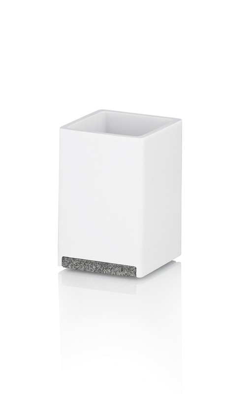 KELA Pohár Cube polyresin bílá KL-23692