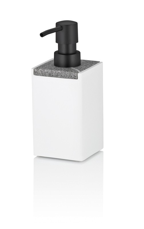 Levně KELA Dávkovač mýdla Cube polyresin bílá 300 ml KL-23694