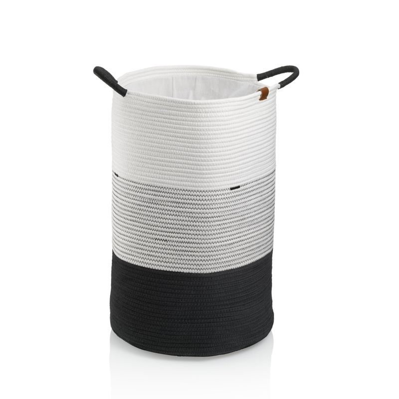 Levně KELA Sáček na prádlo Hedda směs bavlna/polyester bílo-černá 57,0 cm 40,0 cm KL-24453