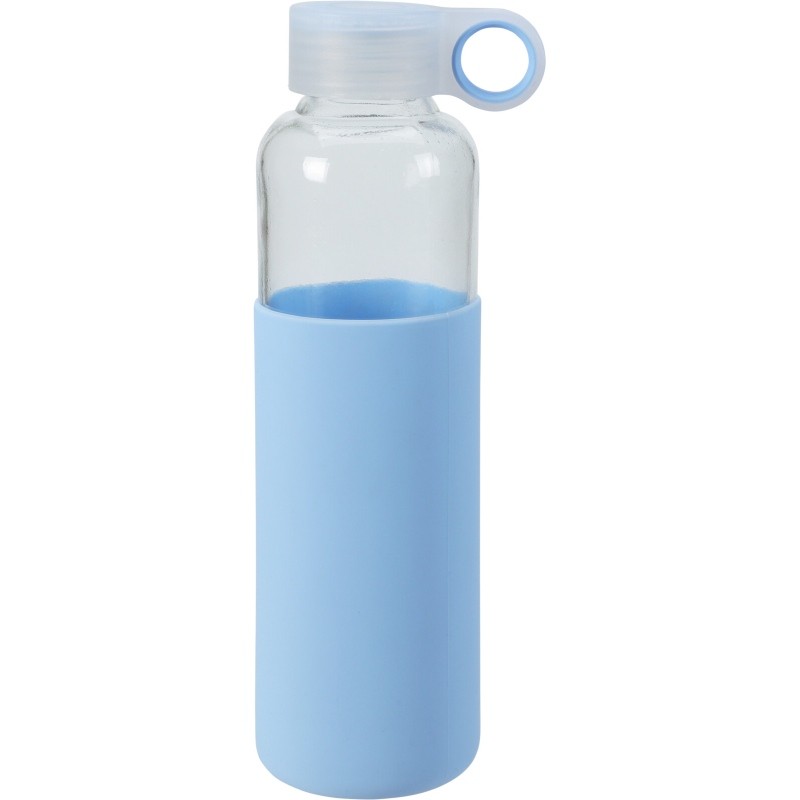 Levně EXCELLENT Láhev na nápoje skleněná s obalem 550 ml modrá KO-170487100modr