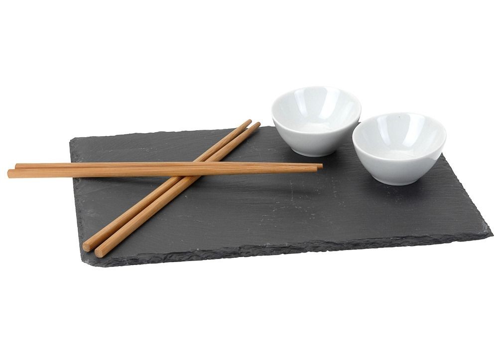 Levně EXCELLENT Sushi set porcelán/břidlice/bambus sada 7ks KO-210000100