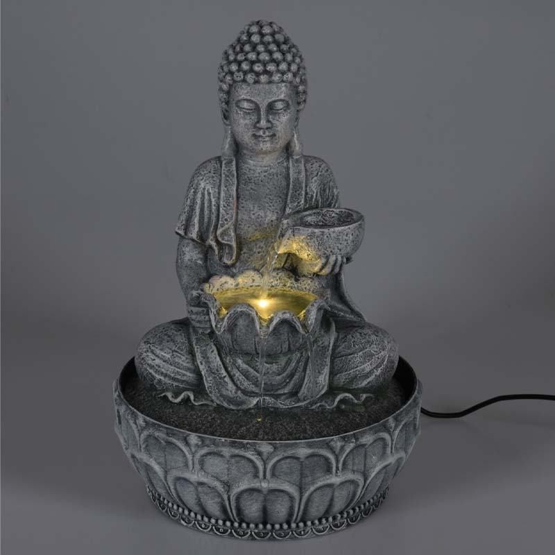 Levně Fontána pokojová s LED osvětlením 29 cm Budha