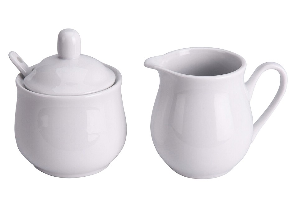 Levně EXCELLENT Cukřenka a mlékovka porcelán sada 3 ks KO-795880500