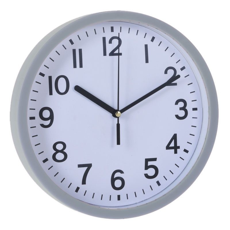 Nástěnné hodiny ručičkové 22,5 cm šedý rám KO-837000050seda