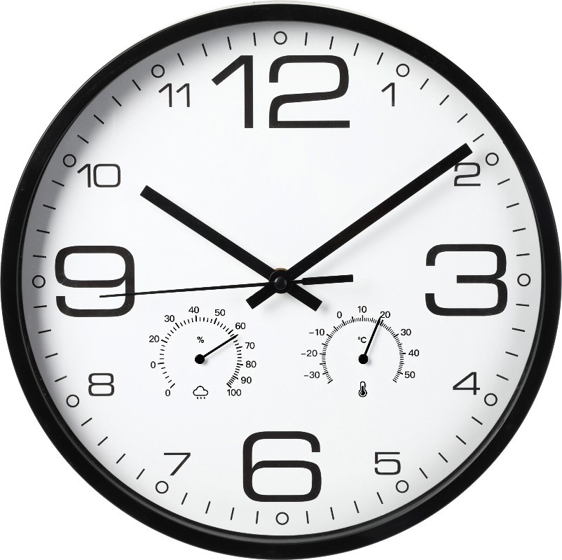 Levně SEGNALE Nástěnné hodiny s teploměrem a vlhkoměrem 30 cm KO-837362200