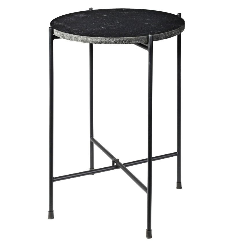 Levně HOMESTYLING Odkládací stolek mramorový černý 35x46 cm KO-A71100010