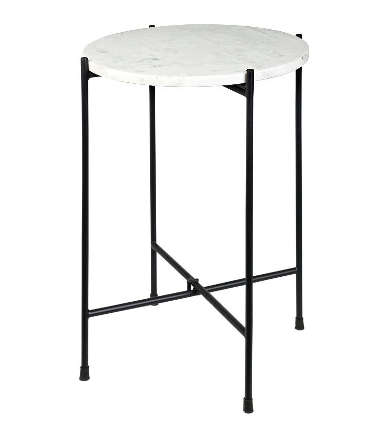 Levně HOMESTYLING Odkládací stolek mramorový bílý 35x46 cm KO-A71100020
