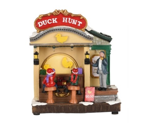 HOMESTYLING Vánoční dekorace s LED osvětlením 16 cm Duck Hunt KO-ABG101090duck