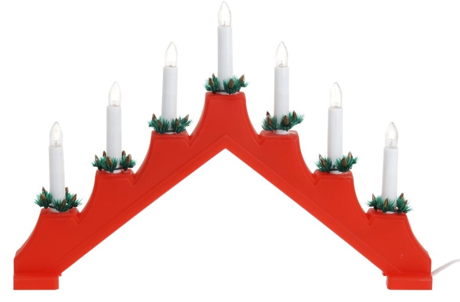 Levně HOMESTYLING Vánoční dekorace 7 svíček LED červená KO-AX8000070