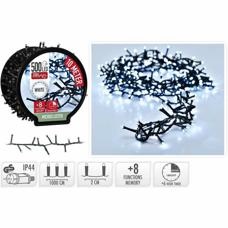 HOMESTYLING Vánoční světelný řetěz studená bílá 500 LED / 10 m KO-AX8521000