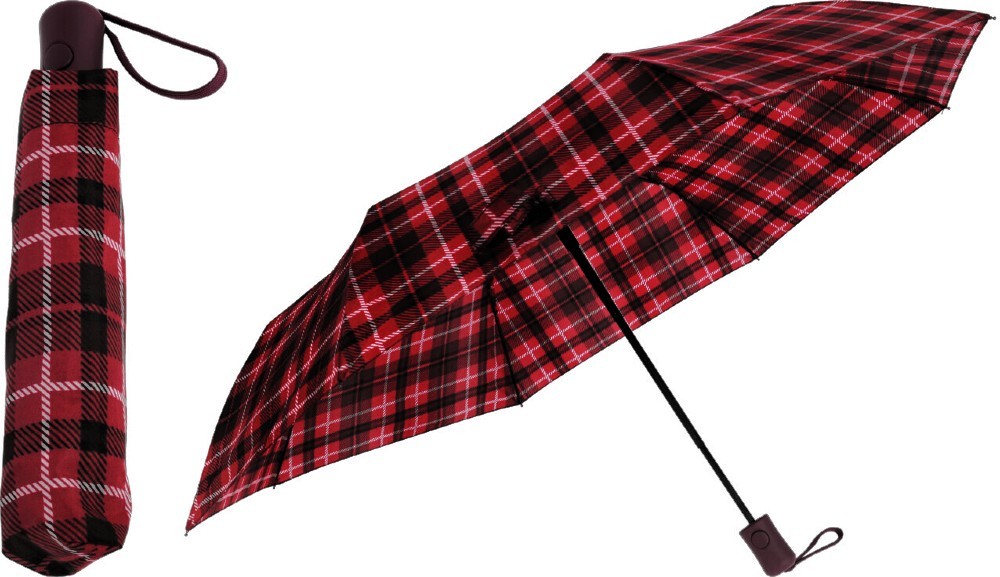 EXCELLENT Deštník skládací 95 cm kostka červený KO-DB7250520cerv