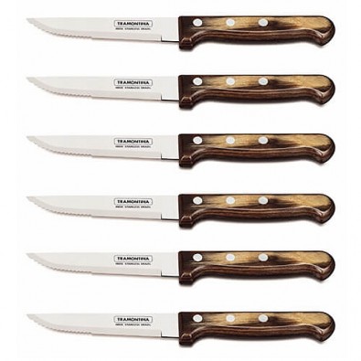 TRAMONTINA Nůž steakový Tramontina Gaucho 6 ks tmavé dřevo