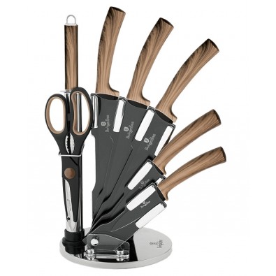 BERLINGERHAUS Sada nožů ve stojanu s nepřilnavým povrchem Forest Line Ebony Maple 8 ks