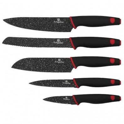 BERLINGERHAUS Sada nožů s mramorovým povrchem 5 ks Black Stone Touch Line