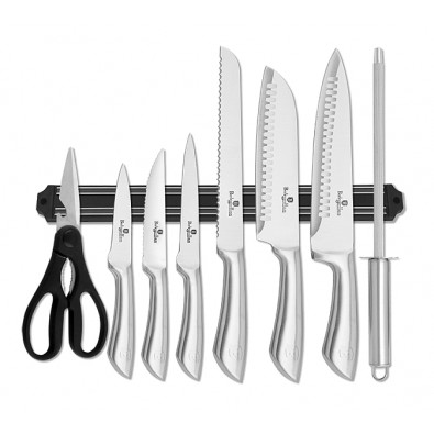 BERLINGERHAUS Sada nožů nerez s magnetickým držákem 10 ks Silver Collection