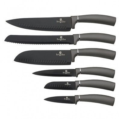 BERLINGERHAUS Sada nožů s nepřilnavým povrchem 6 ks Carbon Metallic Line