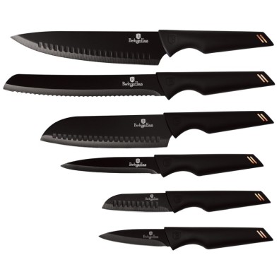 Sada nožů s nepřilnavým povrchem 6 ks Black Rose Collection