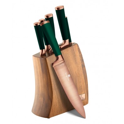 BERLINGERHAUS Sada nožů v dřevěném bloku 7 ks Emerald Collection - design.vady