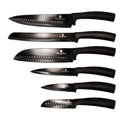 Sada nožů s nepřilnavým povrchem 6 ks Shiny Black Collection