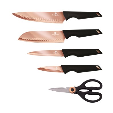 Sada nožů s nepřilnavým povrchem 5 ks Black Rose Collection