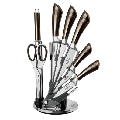 BERLINGERHAUS Sada nožů ve stojanu nerez 8 ks Shiny Black Collection