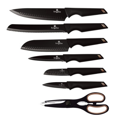 Sada nožů s nepřilnavým povrchem 7 ks Black Rose Collection