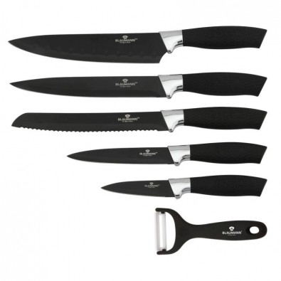BLAUMANN Sada nožů 7 ks s nepřilnavým povrchem Black Crocodile Line