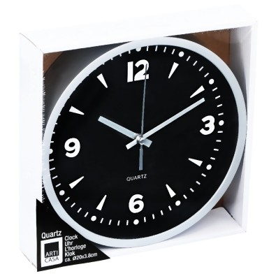 Nástěnné hodiny 20 cm černá / stříbrná