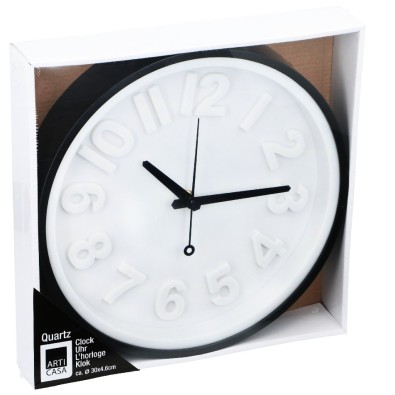 Nástěnné hodiny 30 cm černá / bílá