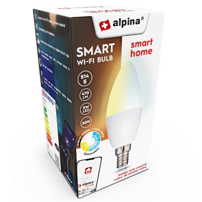 ALPINA Chytrá žárovka LED WIFI bílá stmívatelná E14