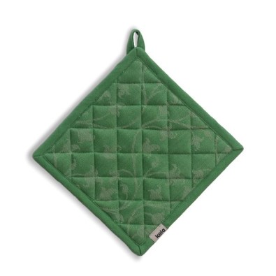 KELA Podložka pod hrnec Cora 100% bavlna světle zelená/zelený vzor 20,0x20,0cm