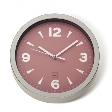 KELA Nástěnné hodiny MAILAND plastik, růžová H 3cm / Ř 20cm