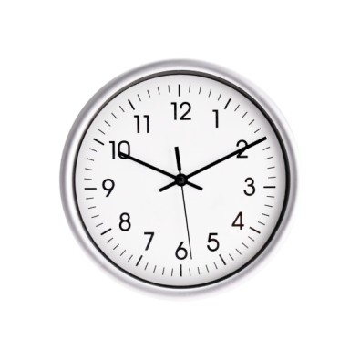 Nástěnné hodiny ručičkové 20 cm stříbrný rám