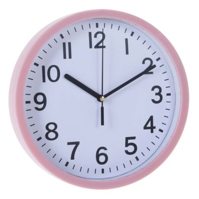 Nástěnné hodiny ručičkové 22,5 cm růžový rám