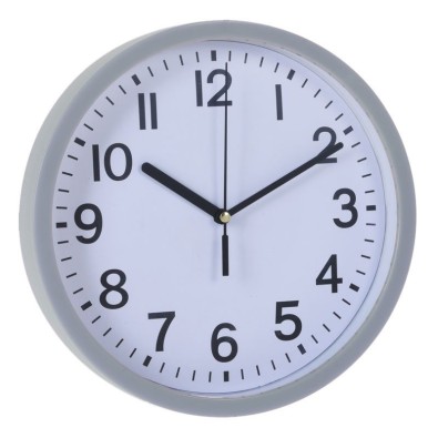 Nástěnné hodiny ručičkové 22,5 cm šedý rám