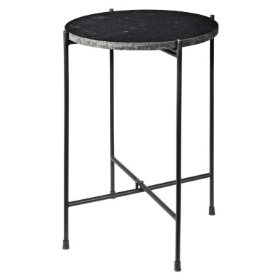 Odkládací stolek mramorový černý 35x46 cm