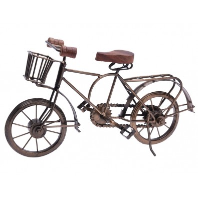 HOMESTYLING Dekorace stojící kovová Bicykl 36 cm měděná