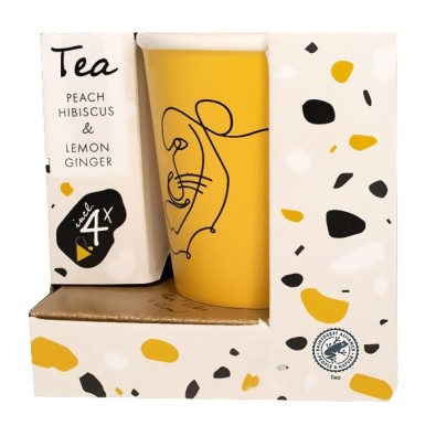Hrnek s čajem v dárkovém balení žlutý