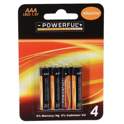 Baterie AAA mikrotužkové alkalické 4 ks
