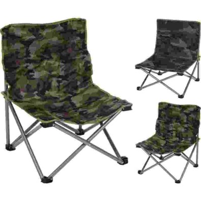PROGARDEN Židle campingová skládací CAMO šedá