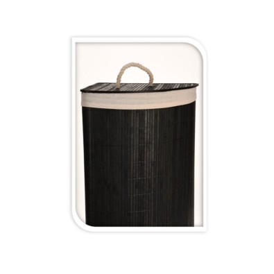 EXCELLENT Koš na prádlo rohový bambus 35 x 35 x 60 cm černá