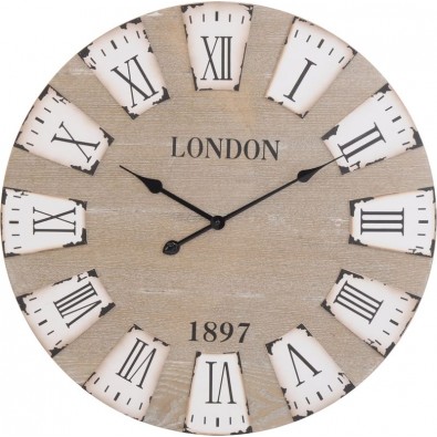 EXCELLENT Nástěnné hodiny, 70x4 cm, dřevěné