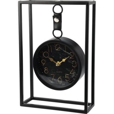 Stolní hodiny kovové 20 x 7 cm černá