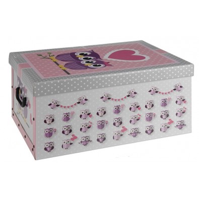 EXCELLENT Úložný box dekorativní sovy růžový