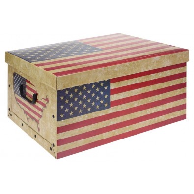EXCELLENT Úložný box dekorativní vlajka USA & UK
