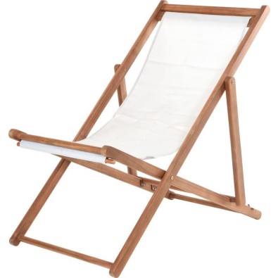 Lehátko zahradní židle skládací akátové dřevo PORTO bílá
