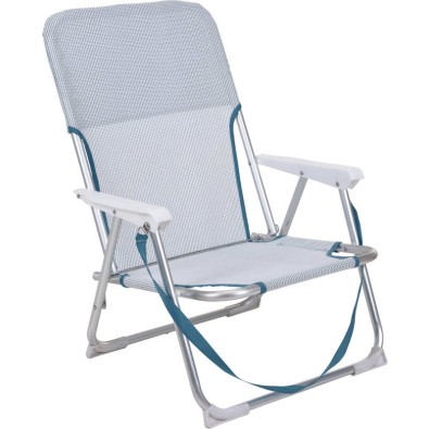 Kempingová židle skládací PROGARDEN bílá / modrá